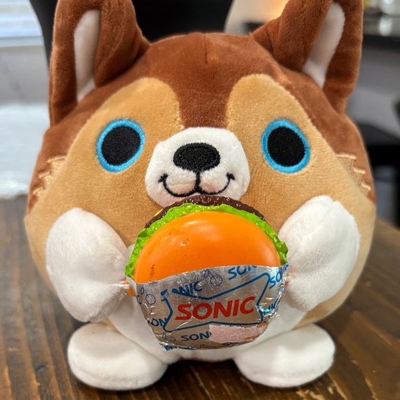 Other - Great gift for the Sonic Lover Cute Brown and White Plush Toy with Burger